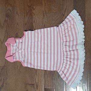 Polo Ralph Lauren Girls Dress Pink White Stripes